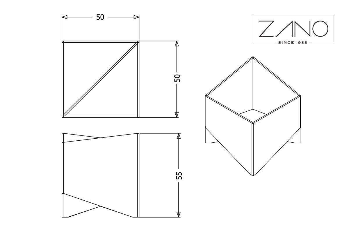 Trapes planter XS size | dimensions