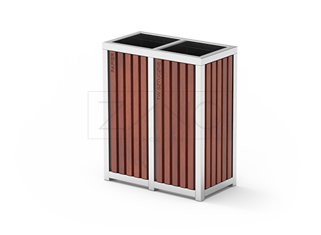 Urban furniture dual recycling bin