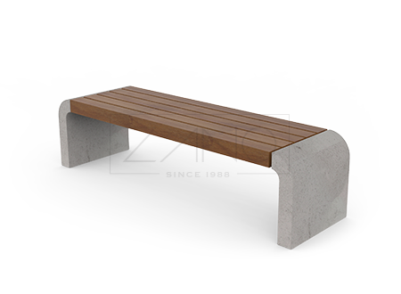 Park benches with concrete base