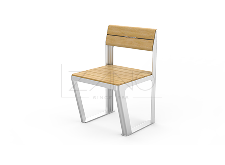 Street furniture | Chair Scandik made of wood and stainless steel