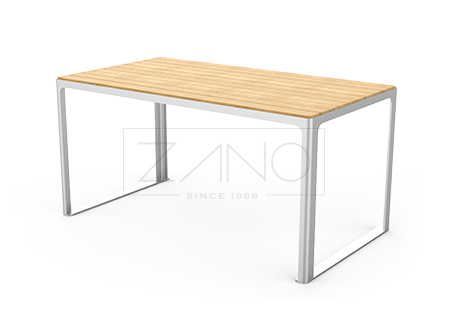 Table Scandik made of stainless steel and domestic wood