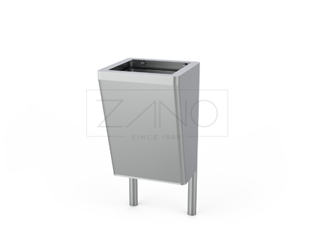 Outdoor litter bin made of stainless steel