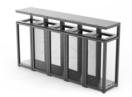 Five-chamber recycling bin