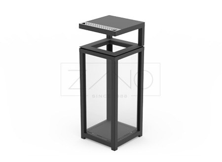 Altus transparent litter bin with ashtray made of steel