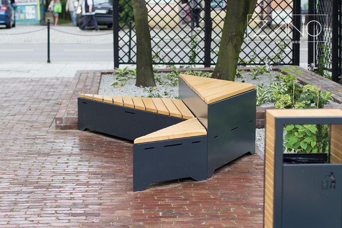 Origami line street furniture painted 7016 RAL colour
