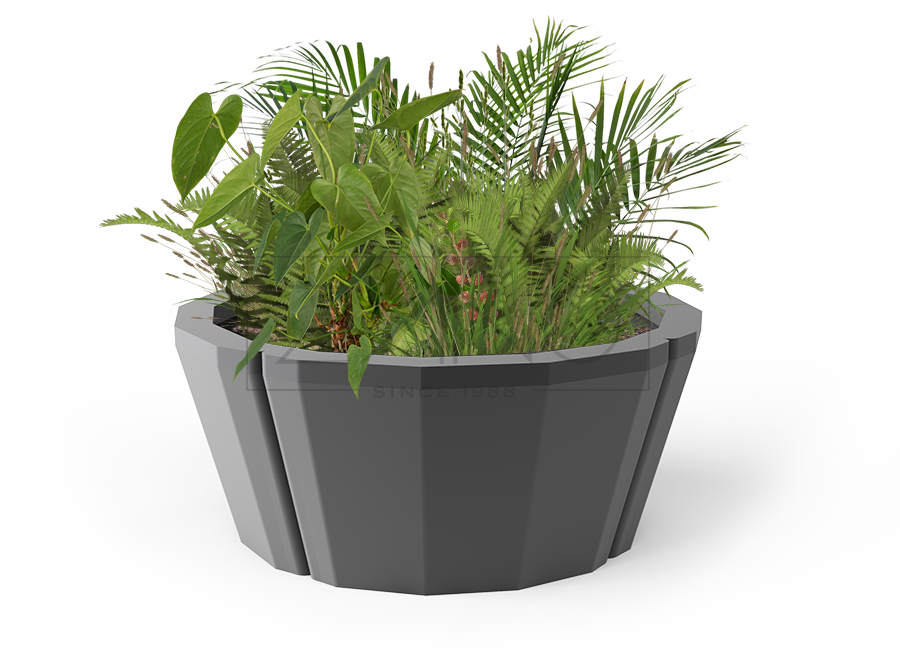 Planter Scandik made of carbon steel painted 9005 RAL