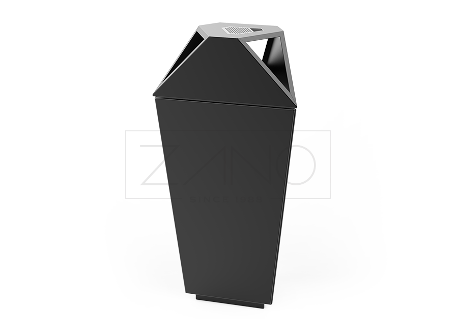 Public litter bin IVO made of carbon steel painted black