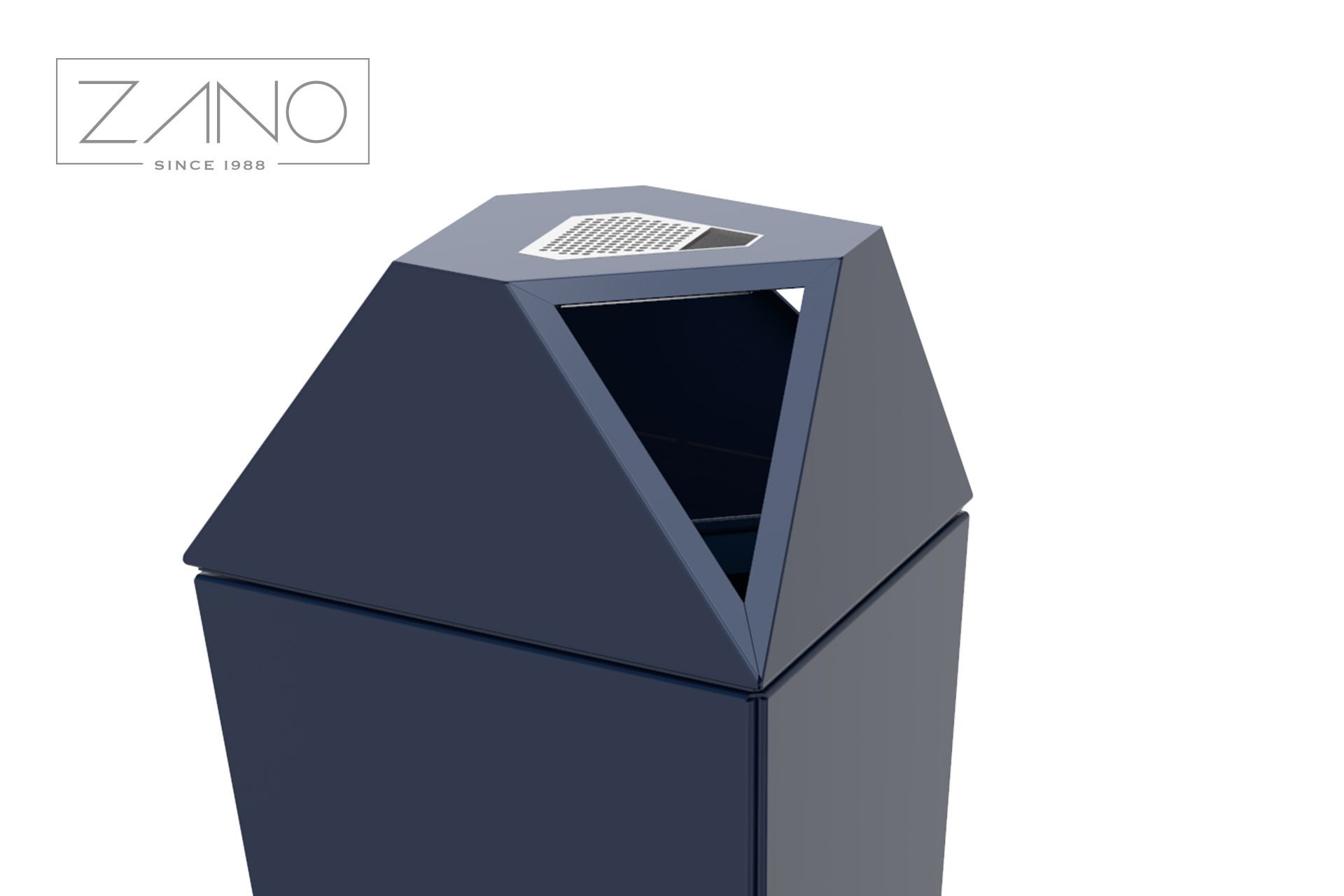 IVO outdoor public trash bin with stainless steel ashtray