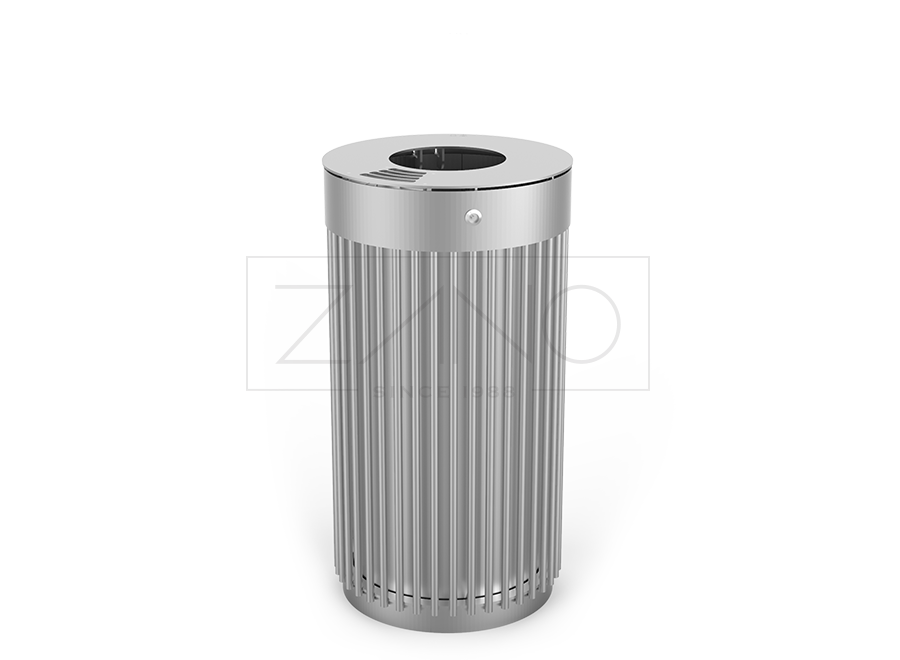 Contemporary designed litter bin made of stainless steel