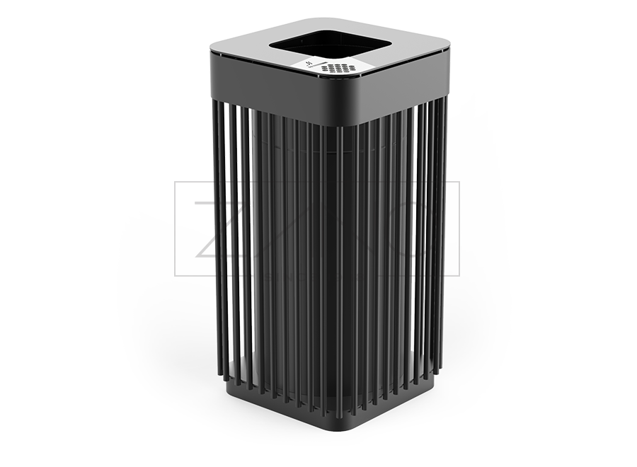 Calypso Litter Bin with Ashtray | Carbon Steel