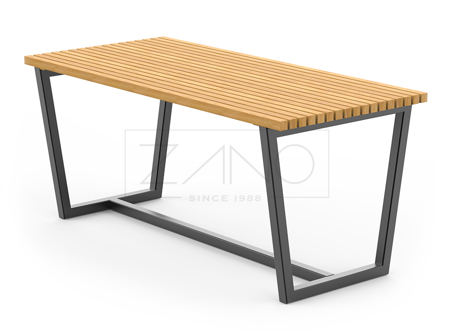 Bergen table made of steel with wooden table top