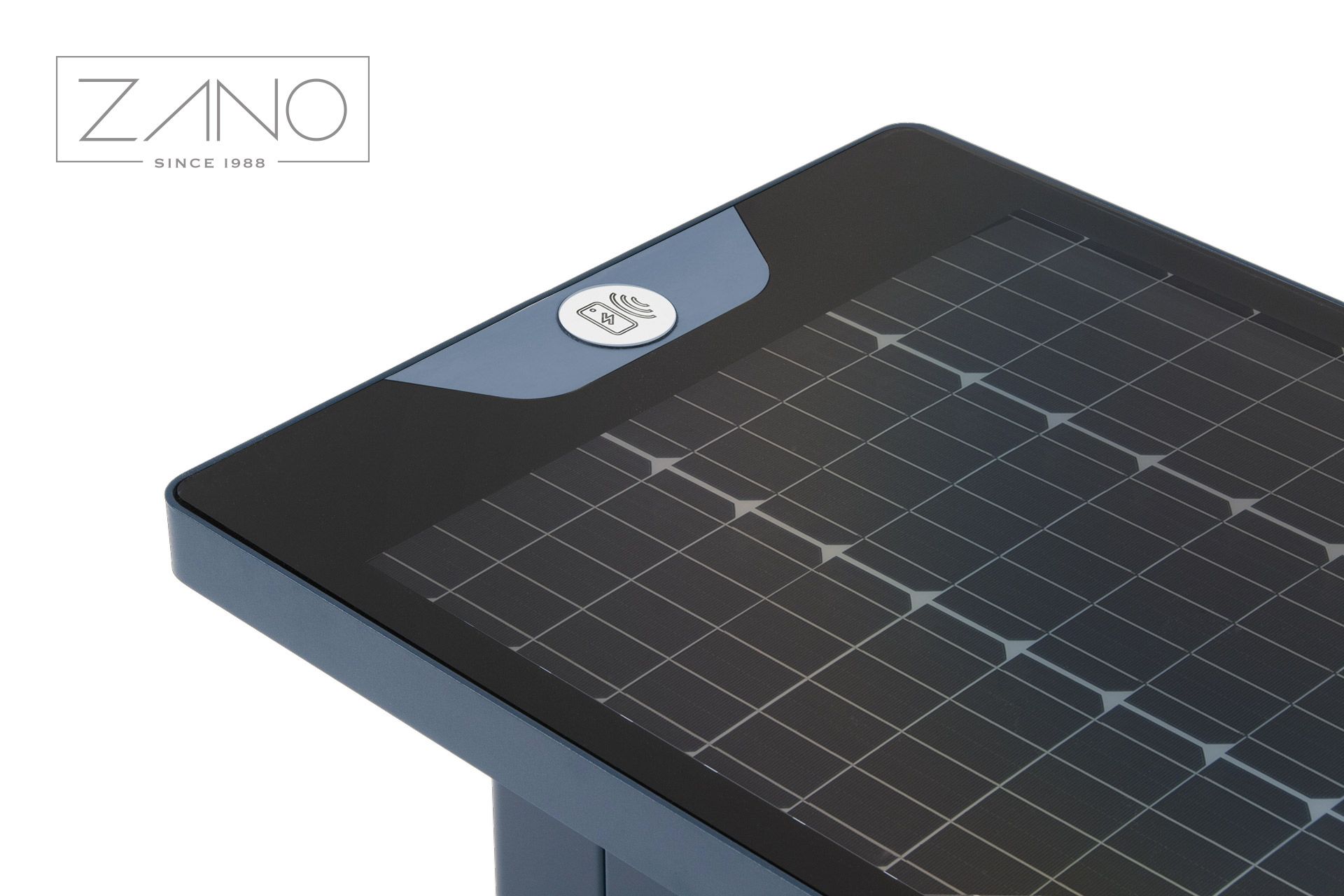 Scandik solar bench with wireless charger