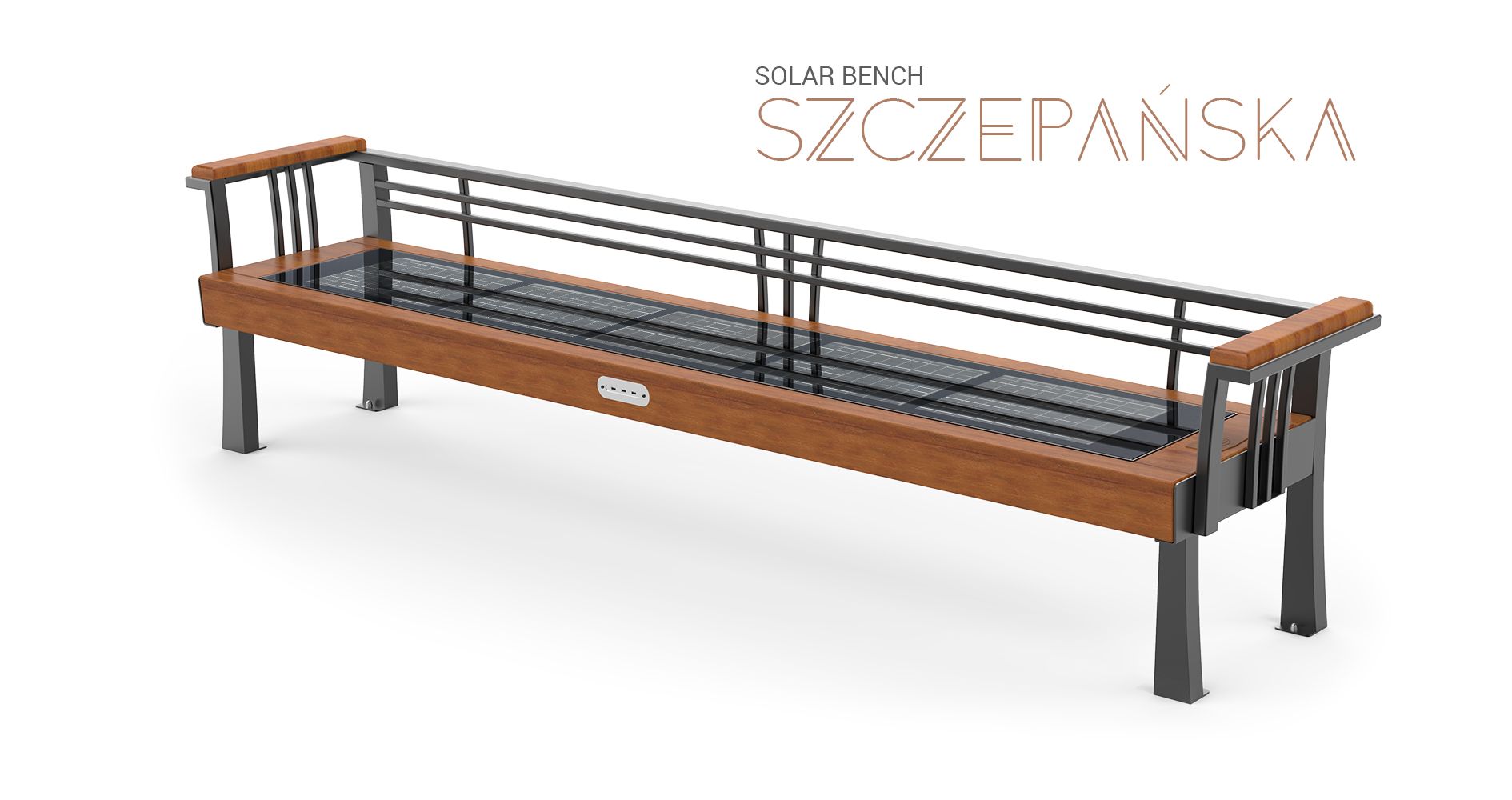 Solar bench, multimedia bench, smart bench by ZANO Street Furniture