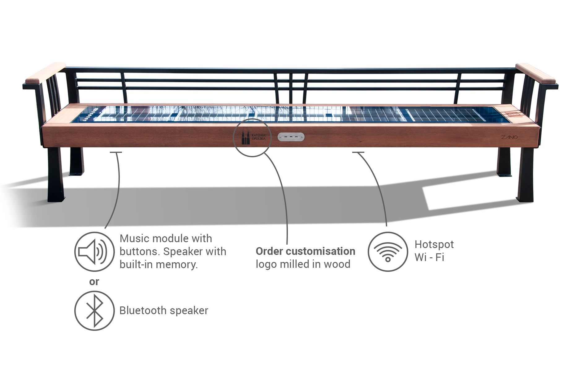 Music modul with buttons with built-in memory and bluetooth speaker