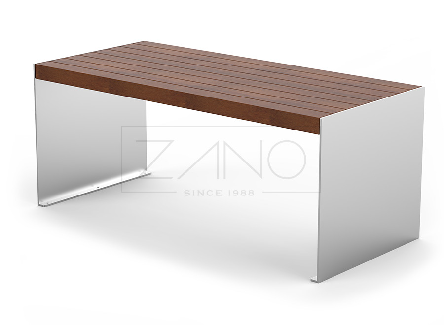 Stainless steel table with wooden table top decorations
