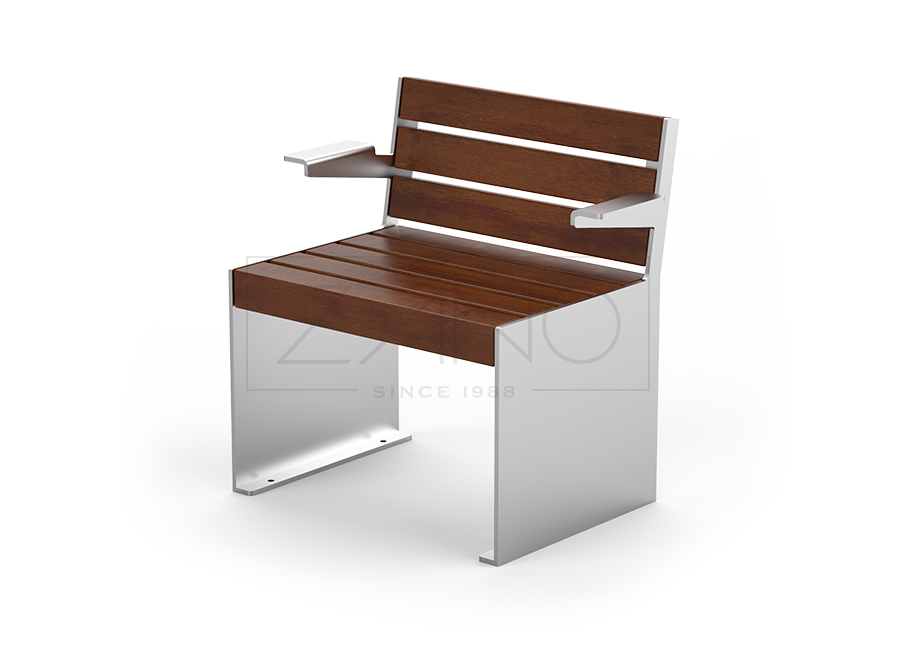 Modern and stylish stainless steel public chair from modern designed street furniture by ZANO