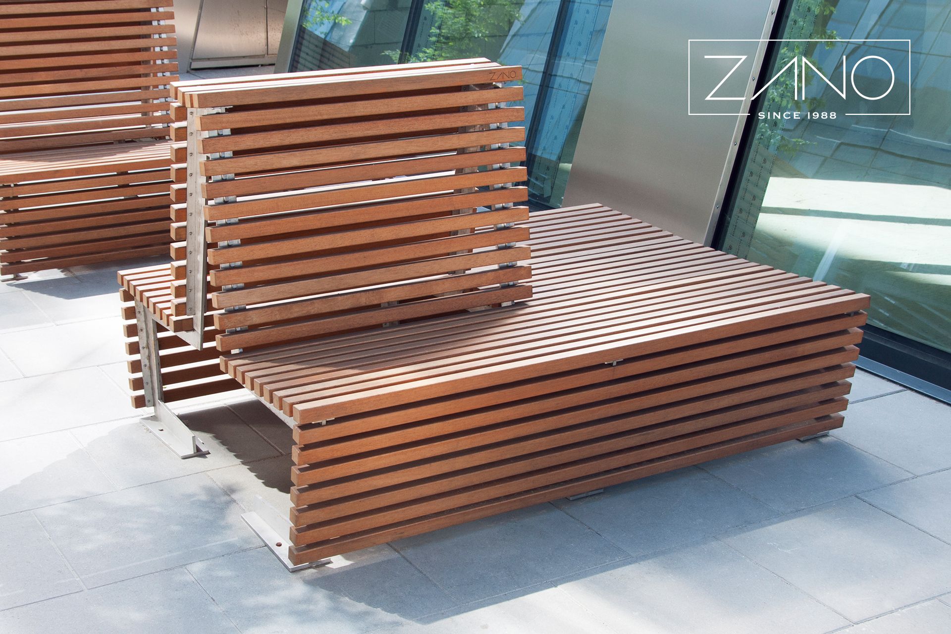 Contemporary double city bench