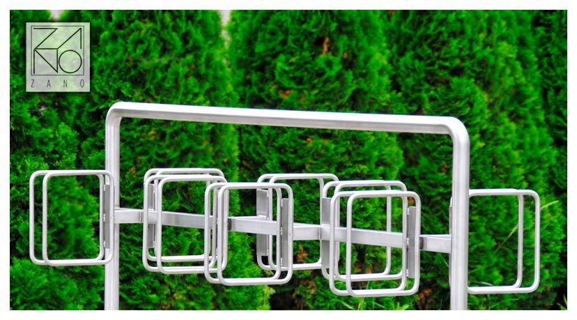 row bicycle rack made of stainless steel