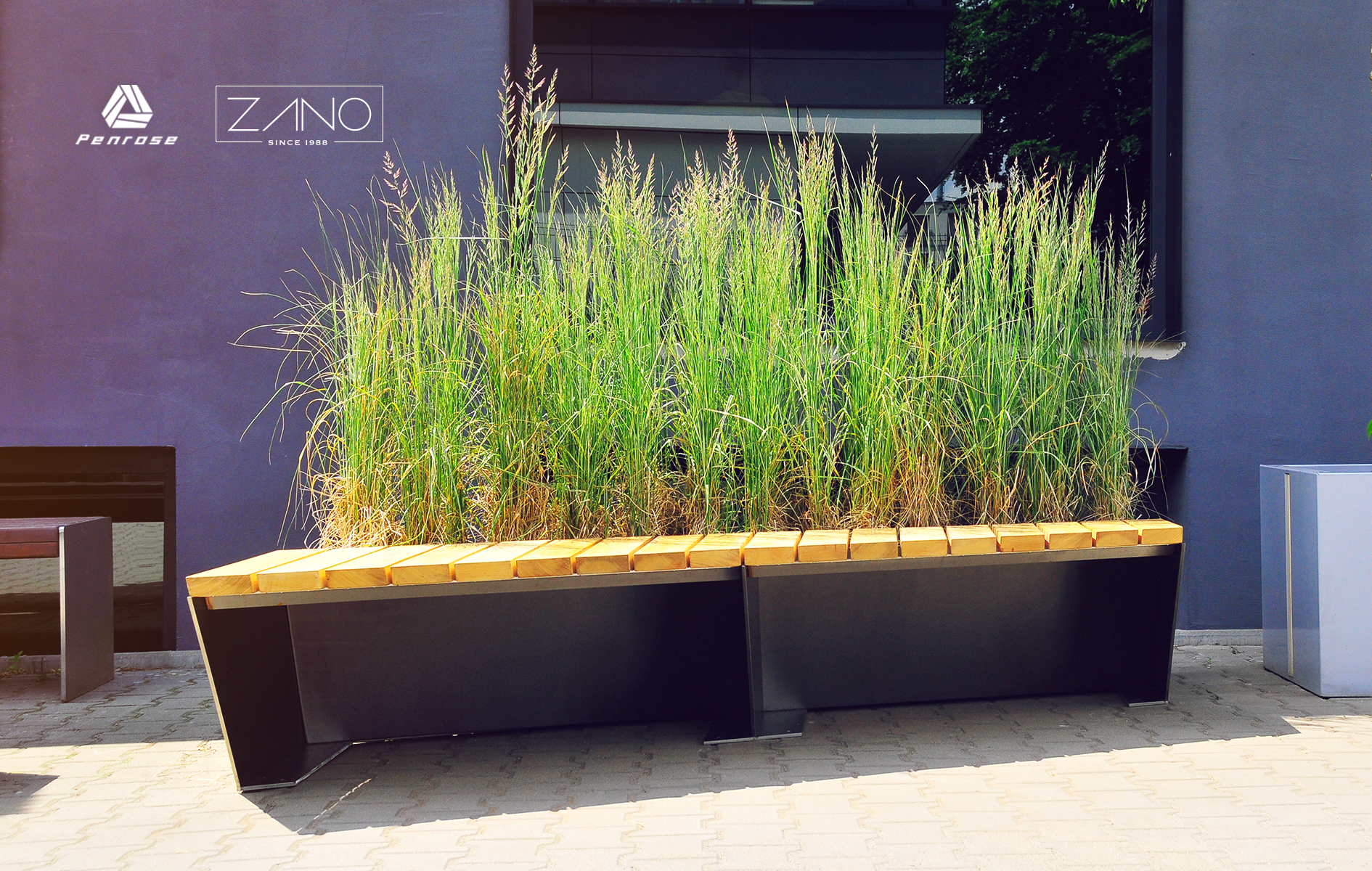 PENROSE street bench with planter