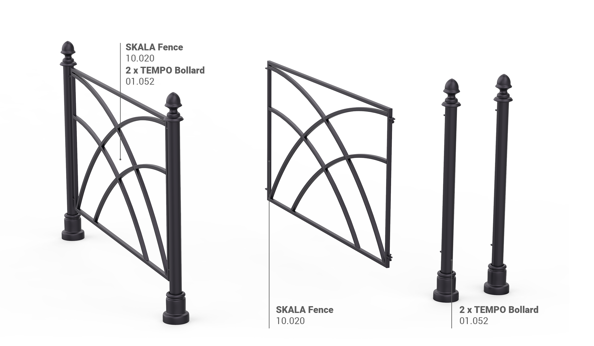 Skala Fence and Tempo street bollards