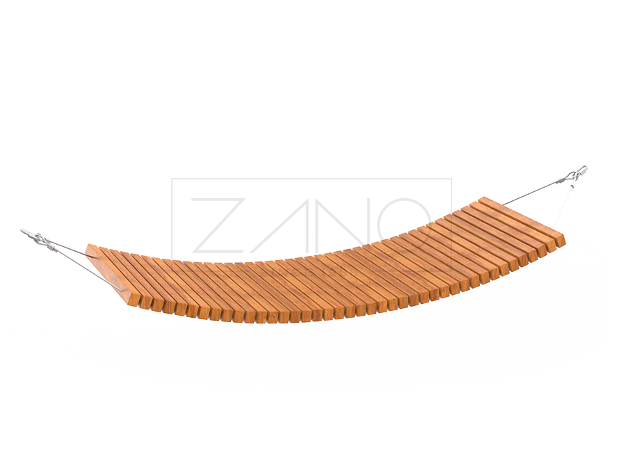 Urban city hammock Wave made of stainless steel and hardwood