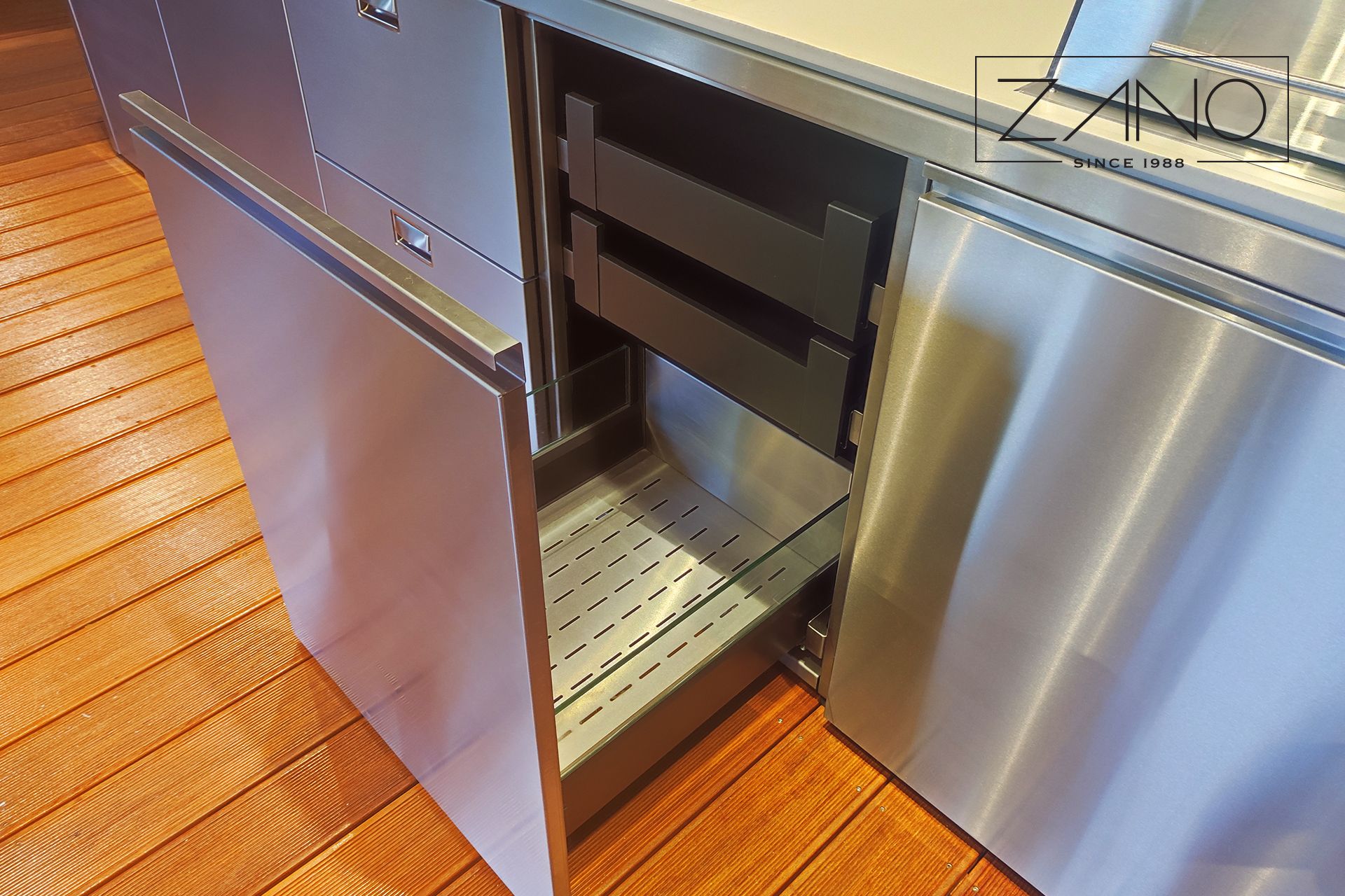 Stainless steel kitchen cabinet