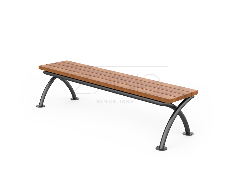 park steel bench without backrest
