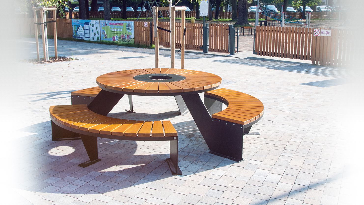 Picnic tables garden tables from the Domino urban furniture series