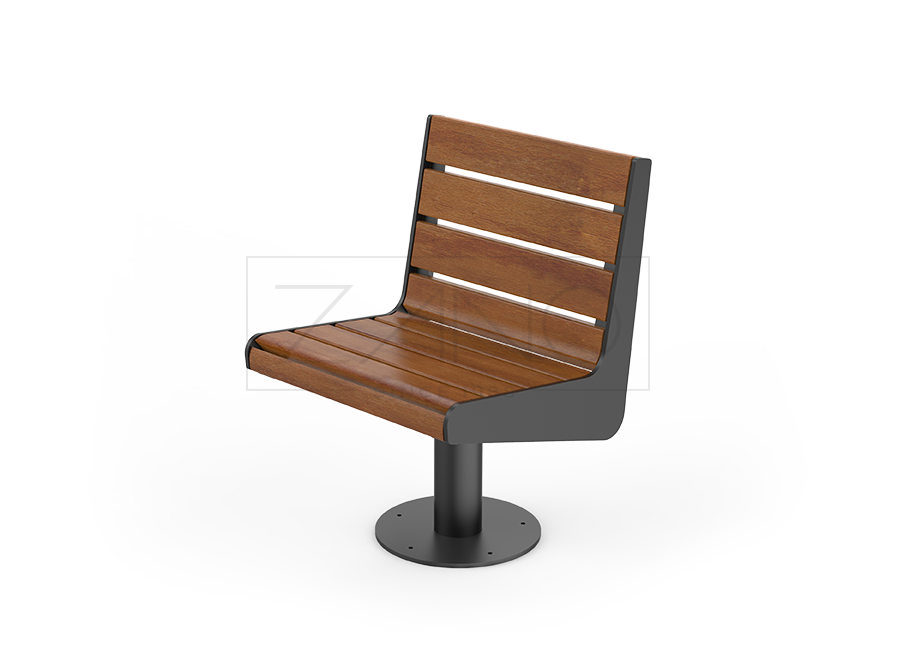 Swivel park chair Soft 02.612 | Carbon steel, spruce wood