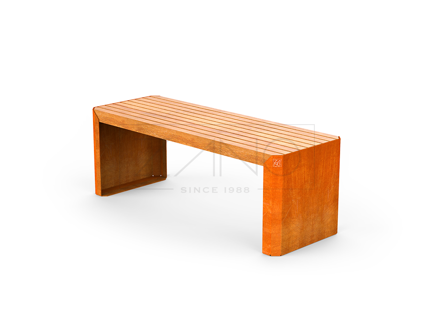 Bench Stilo 02.448.1 | corten steel hardwood